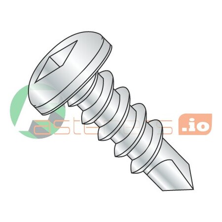 Newport Fasteners Self-Drilling Screw, #8 x 3/8 in, Zinc Plated Steel Pan Head Square Drive, 10000 PK 115551